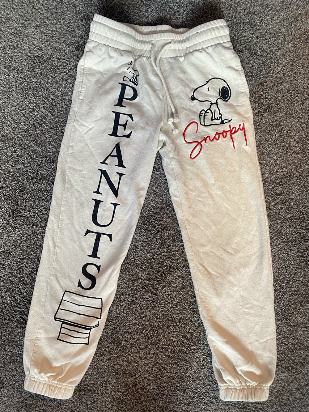Peanuts Snoopy White Joggers Sweatpants